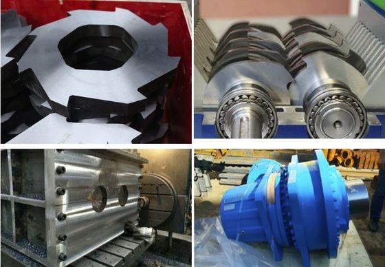 폐기물 잎겨드랑이 낡은 타이어 금속 플라스틱 전자 폐기물 두 개의 샤프트 Shredder 기계