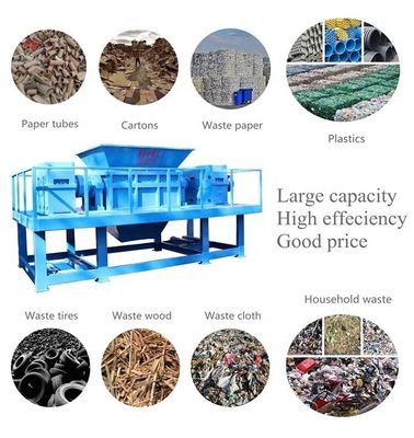 고무 조각 폐기물 플라스틱 나무 타이어 파이프 200-2200mm 입력 크기와 팔레트 Shredder