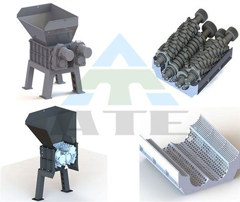 HDPE PP PE 폐기물에서 플라스틱 배럴 및 자동차 부품을위한 높은 출력 4 샤프트 쉐레더