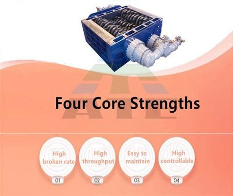 HDPE PP PE 폐기물에서 플라스틱 배럴 및 자동차 부품을위한 높은 출력 4 샤프트 쉐레더