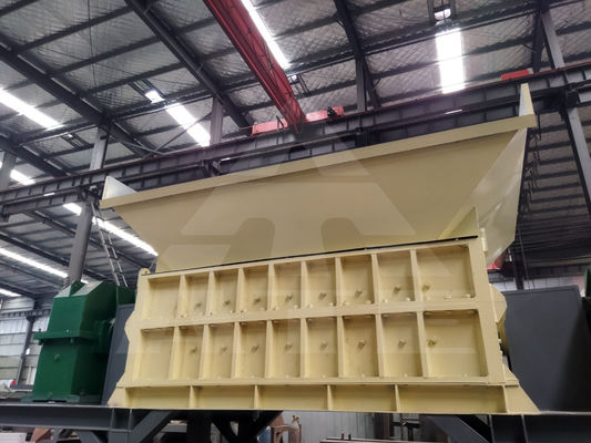 콤팩트 5000KG 무게 두 개의 샤프트 Shredder 카드보드와 폐기물 금속 재활용