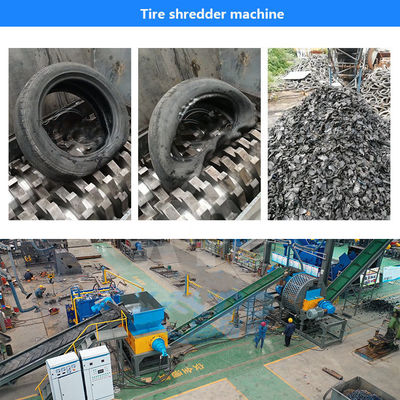 가볍게 작동 중량 트럭 타이어 이중 셰프트 종이 타이어 재활용 기계 Shredder